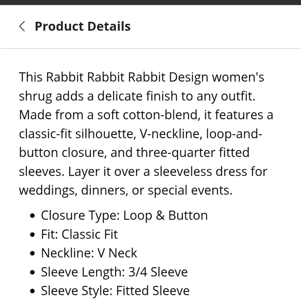 NWT Rabbit Rabbit Rabbit Design Sheer Lace Shrug Top Size M - Picture 11 of 13
